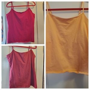 3 Camisole tank tops with built-in shelf bras ~ XL